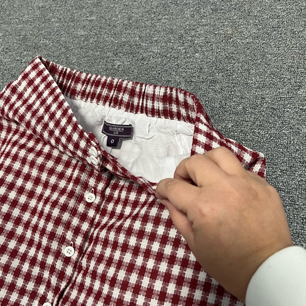 Chic Red Checkered A-Line Skirt - Picture 2 of 7